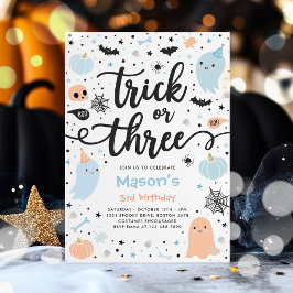 トリックオアトリートハロウィーン幽霊3rd誕生日パーティー 招待状