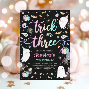トリックオアトリートハロウィーン幽霊3rd誕生日パーティー 招待状