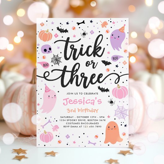 トリックオアトリートハロウィーン幽霊3rd誕生日パーティー 招待状
