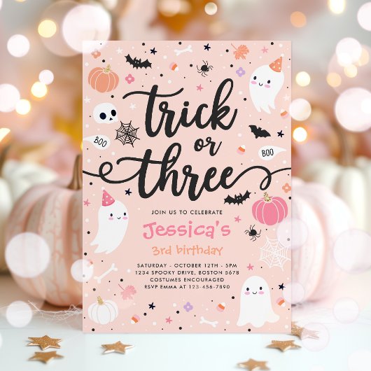 トリックオアトリートハロウィーン幽霊3rd誕生日パーティー 招待状