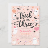 トリックオアトリートハロウィーン幽霊3rd誕生日パーティー 招待状 (正面)