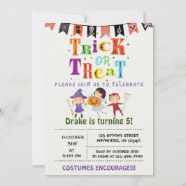 トリックオアトリートハロウィーン誕生日招待状 招待状