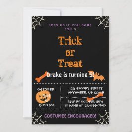 トリックオアトリートハロウィーン誕生日招待状 招待状