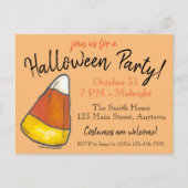 トリックオアトリートハローウィンパーティキャンディコーンキャンディー インビテーションポストカード (正面)