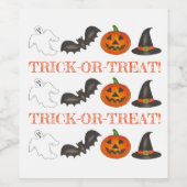 トリックオアトリートハローウィンパーティ幽霊ウィッチこうもり ワインラベル (シングルラベル)