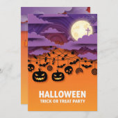 トリックオアトリートハローウィンパーティ招待状 招待状 (正面/裏面)