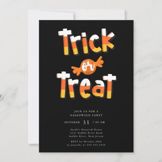 トリックオアトリートハローウィンパーティ招待状 招待状 (正面)