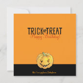 トリックオアトリートパンプキンハロウィーン誕生日 招待状 (裏面)