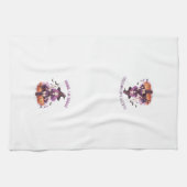 トリックオアトリートパープルウィッチカボチャ&こうもり キッチンタオル (横)