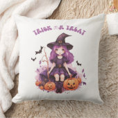 トリックオアトリートパープルウィッチカボチャ&こうもり クッション (ブランケット)