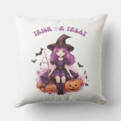 トリックオアトリートパープルウィッチカボチャ&こうもり クッション (裏面)