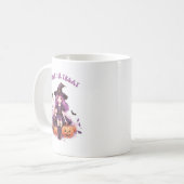 トリックオアトリートパープルウィッチカボチャ&こうもり コーヒーマグカップ (正面左)