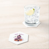 トリックオアトリートパープルウィッチカボチャ&こうもり ペーパーコースター (インサイチュ)