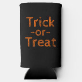 トリックオアトリートブラックとオレンジハロウィーンテーマ スリム缶クーラー (裏面)