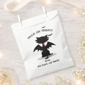 トリックオアトリートブラックキャットこうもりハローウィンパーティ フェイバーバッグ (クリップ留めされた状態)