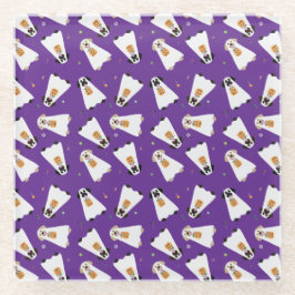 トリックオアトリートラブラドールレトリバー幽霊犬 ガラスコースター