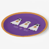 トリックオアトリートラブラドールレトリバー幽霊犬 ペーパープレート (アングル)