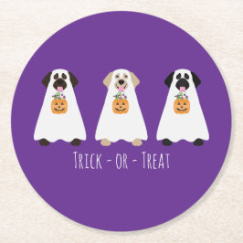 トリックオアトリートラブラドールレトリバー幽霊犬 ラウンドペーパーコースター