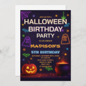 トリックオアトリート子供の誕生日招待状 招待状 (正面/裏面)