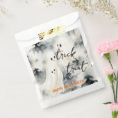 トリックオアトリート幽霊パーソナライズされたハッピーハローウィン フェイバーバッグ (封をした状態)