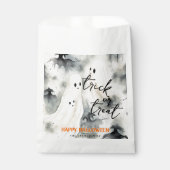 トリックオアトリート幽霊パーソナライズされたハッピーハローウィン フェイバーバッグ (正面)