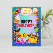 トリックオアトリート満載のハロウィンパーティー 招待状 (スタンド正面)