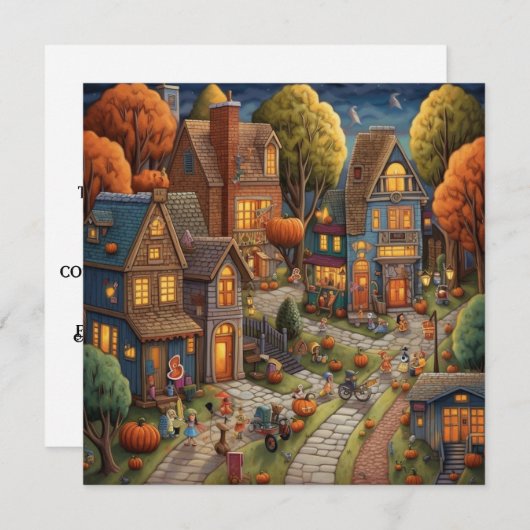 トリックオアトリート通り:キャンディーコーンレーン 招待状 (正面/裏面)