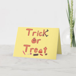 トリックオアトリート魔女の脚にキャンディハロウィンデザイン カード