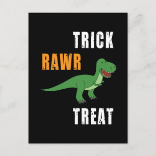 トリックオアトリート かわいい ハロウィン ティラノサウルスレックス ポストカード