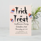 トリックオアトリート キャンディー 衣装 落書き デザイン 招待状 (スタンド正面)