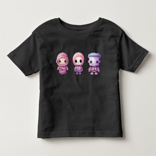 トリックオアトリート！ハロウィンシャツ；子供コスチューム トドラーTシャツ (正面)