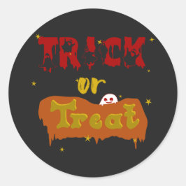 トリックオアトリート ハロウィン ステッカー おもしろ ぼうっと ラウンドシール