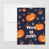 トリックオアトリート！ハロウィーンスマイルカボチャ葉書 シーズンポストカード (正面/裏面)