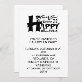 トリックオアトリート！10月31日 – ハッピーハローウィン 招待状 (正面/裏面)