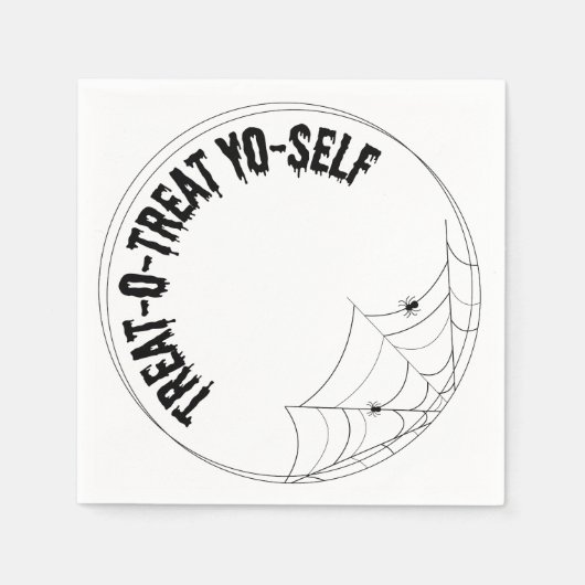 トリックオトリートヨーセルフラグジュアリーナプキン – ハロウィーン スタンダードカクテルナプキン (正面)