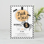 トリックオレンジパンプキンハロウィーン誕生日 招待状 (スタンド正面)