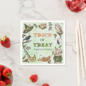 トリックオートリートウィッチハロウィーン誕生日ナプキンス スタンダードカクテルナプキン (インサイチュ)