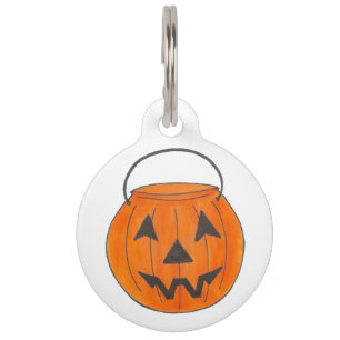 トリックオートリートカボチャハローウィンパーティ ペット ネームタグ