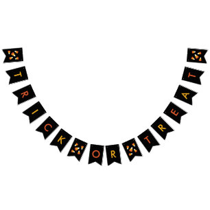 トリックオートリートキャンディーコーンハローウィンパーティ バンティングフラッグ