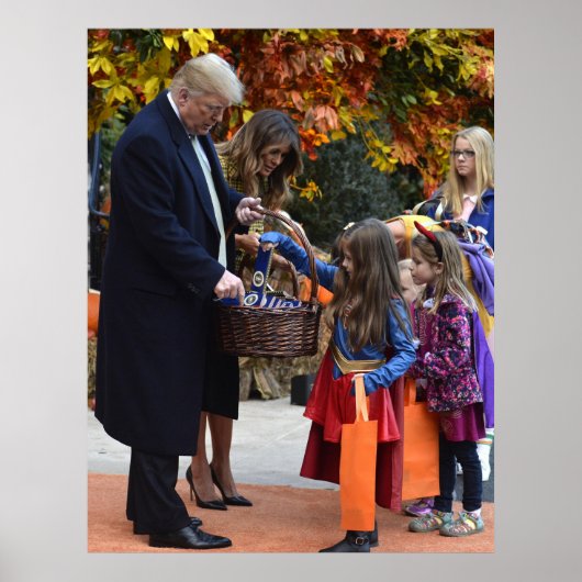 トリックオートリートドナルドトランプハロウィーンポートレート ポスター (正面)