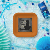 トリックオートリートブラックキャットハロウィーン紙プレート ペーパープレート (パーティー)