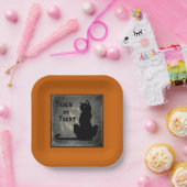 トリックオートリートブラックキャットハロウィーン紙プレート ペーパープレート (パーティー)