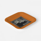 トリックオートリートブラックキャットハロウィーン紙プレート ペーパープレート (傾斜あり)