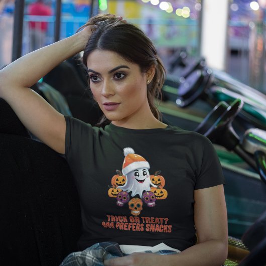 トリックオートリートブーおもしろい引用文ハローウィンパーティ Tシャツ