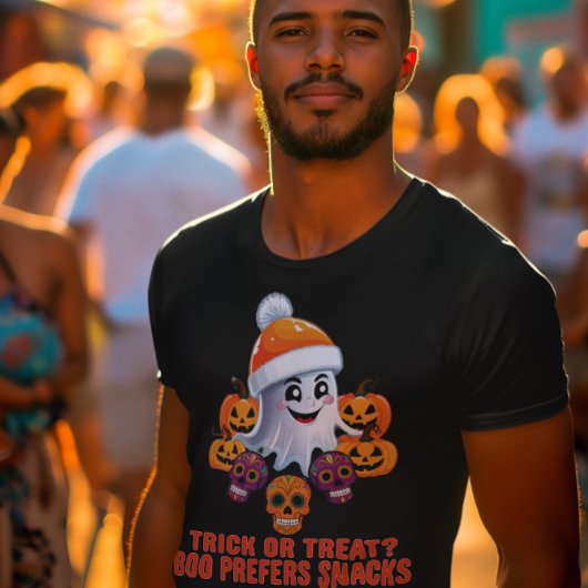 トリックオートリートブーおもしろい引用文ハローウィンパーティ Tシャツ