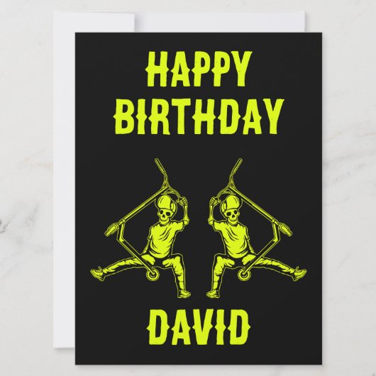 トリックスクーターライダー誕生日 カード (正面)