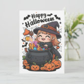 トリックスターシンプルなハッピーハロウィン シーズンカード (スタンド正面)