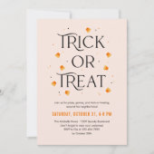 トリックタイムまたはトリートタイムハローウィンパーティ招待状 カード (正面)