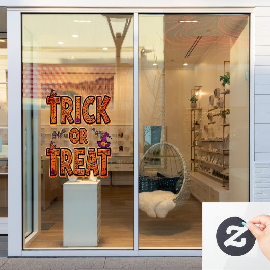トリックハロウィーンおもしろい不気味デザイン ウィンドウサイン (店舗窓)