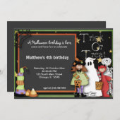 トリックハロウィーン誕生日 招待状 (正面/裏面)